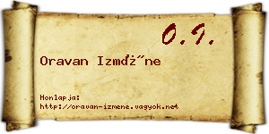 Oravan Izméne névjegykártya